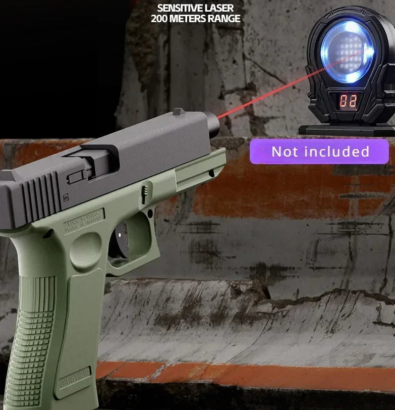 Laser Version Dual-mode Shell Ejecting G17 Automatic Shooting Gun Soft Bullet Pistol Toy Gun CS Outdoor Weapons for Kids