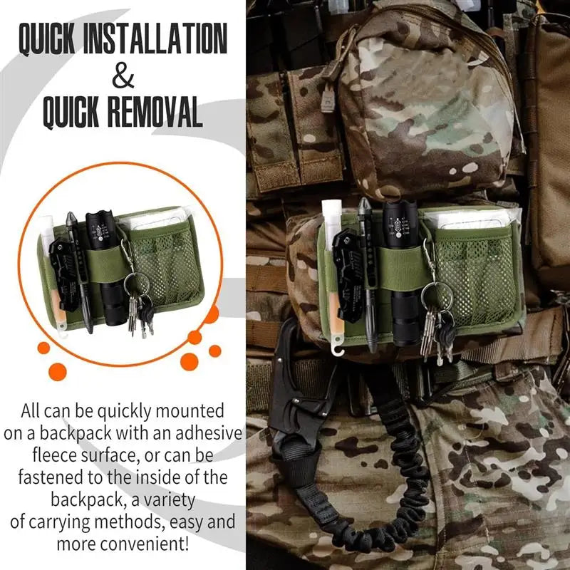 AQzxdc Tactical Bag Insert Modular Organizer Utility Admin Pouch Hook Fasteners, Modular Pack Insert Organizer