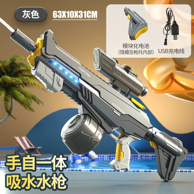 Children's hand-in-one ultra-long-range large-capacity boy's electric fire gun with one click to absorb water