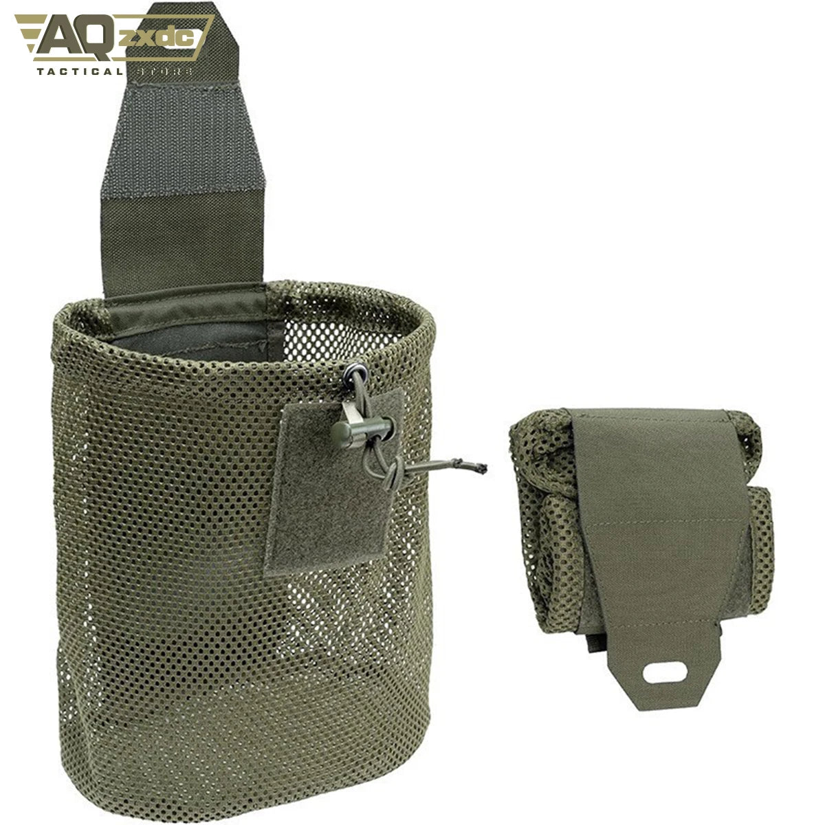 AQzxdc Tactical folding sundries storage waist bag MOLLE tactical mesh water bottle bag mesh recycling bag
