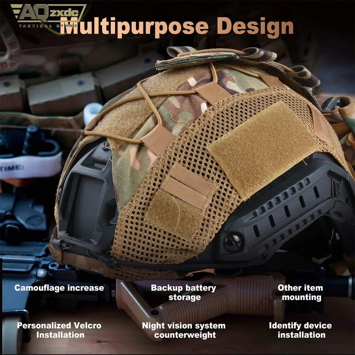 Tactical Helmet Cover for Fast Helmet Cover for Airsoft Helmet in Size M/L, MK2 Helmet NVG Battery Pack Case Counterweight Pouch