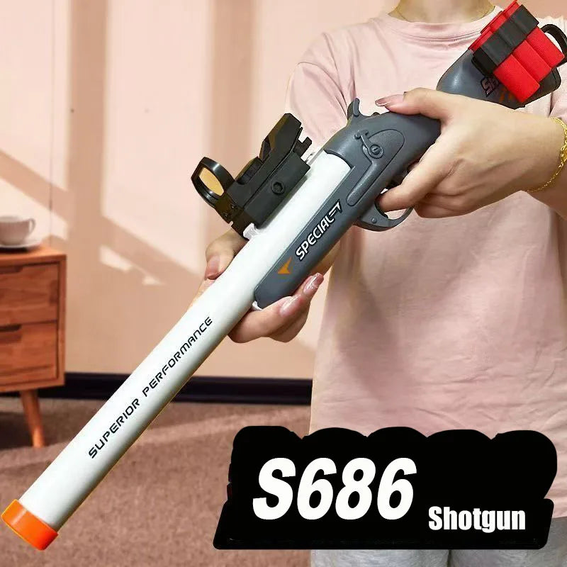 S686 Rifle Throwing Shell Toy Gun Soft Bullet Airsoft Launcher Outdoor Sports CS Game Pistola Shot Gun Weapon for Boys Gift