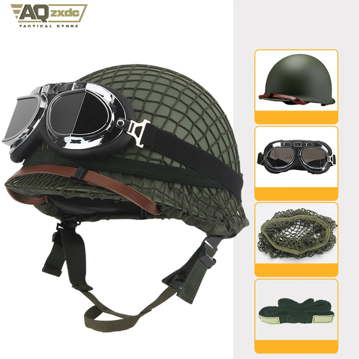 American M1 Double-Layer Steel Helmet Alloy Steel Military Fan Cos Riding Field Film and Television Special Tactical Helmet