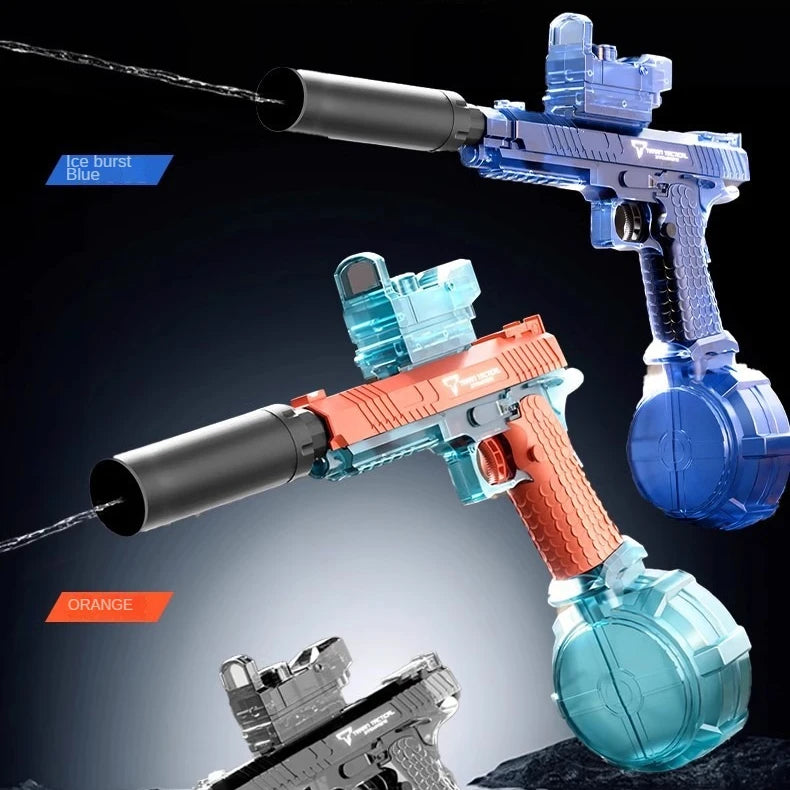 Electric Continuous Firing 2011 Water Gun Light Flashing Pistol Summer Outdoor Pool Spray Water Fights Gun for Adults Kids