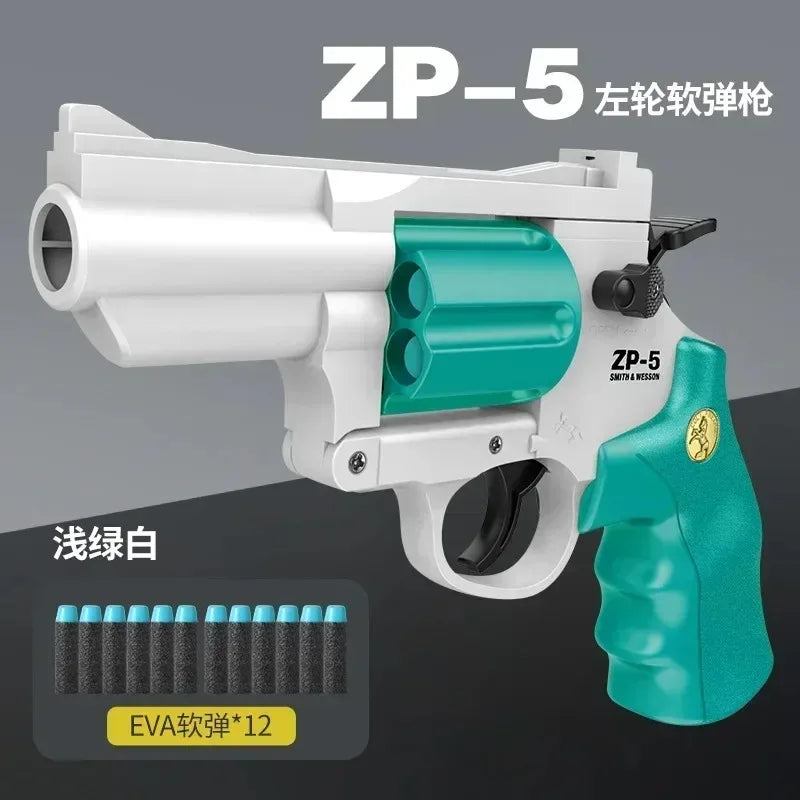 ZP5 357 Revolver Launcher Pistol EVA Soft Dart Bullet Toy Gun Airsoft CS Outdoor Shooting Game Weapon Kids Adult Gift