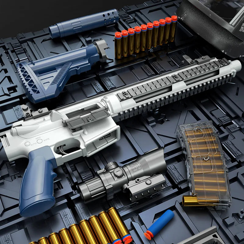 Children's M416 shell throwing soft bullet gun can fire toy gun, boys' outdoor chicken eating submachine gun model