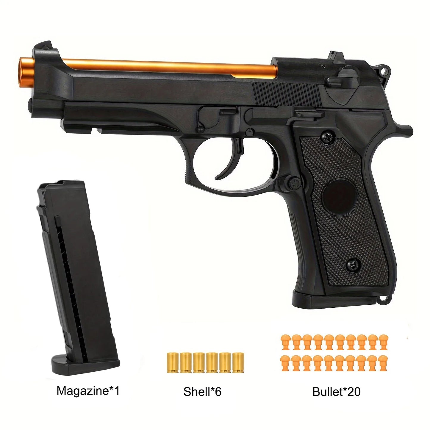 M9A3 Continuous Firing Throwing Shell Toy Gun Soft Bullet Airsoft Outdoor Sports CS Game Weapon Pistol for Children Gift