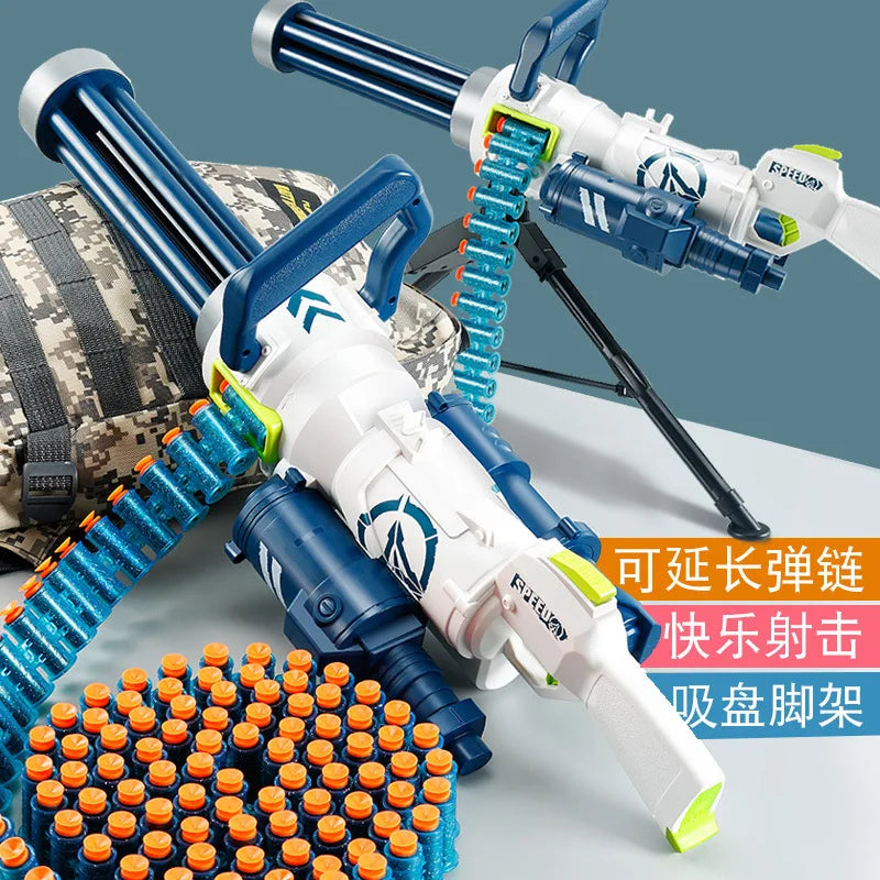 Children's gold Gatling electric soft bullet gun boy shell throwing toy gun hand self-contained machine gun