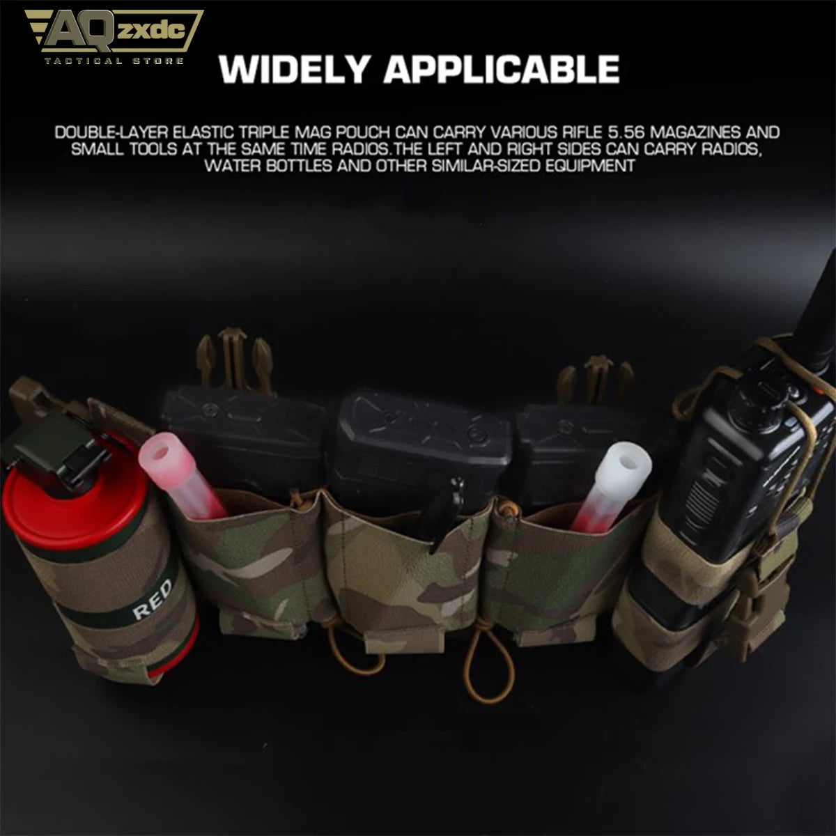 Outdoor Multifunctional Chest Strap Triple Mag Bag & Quick Release Radio Bag & Water Bottle Bag for Police on Auty Airsoft Game