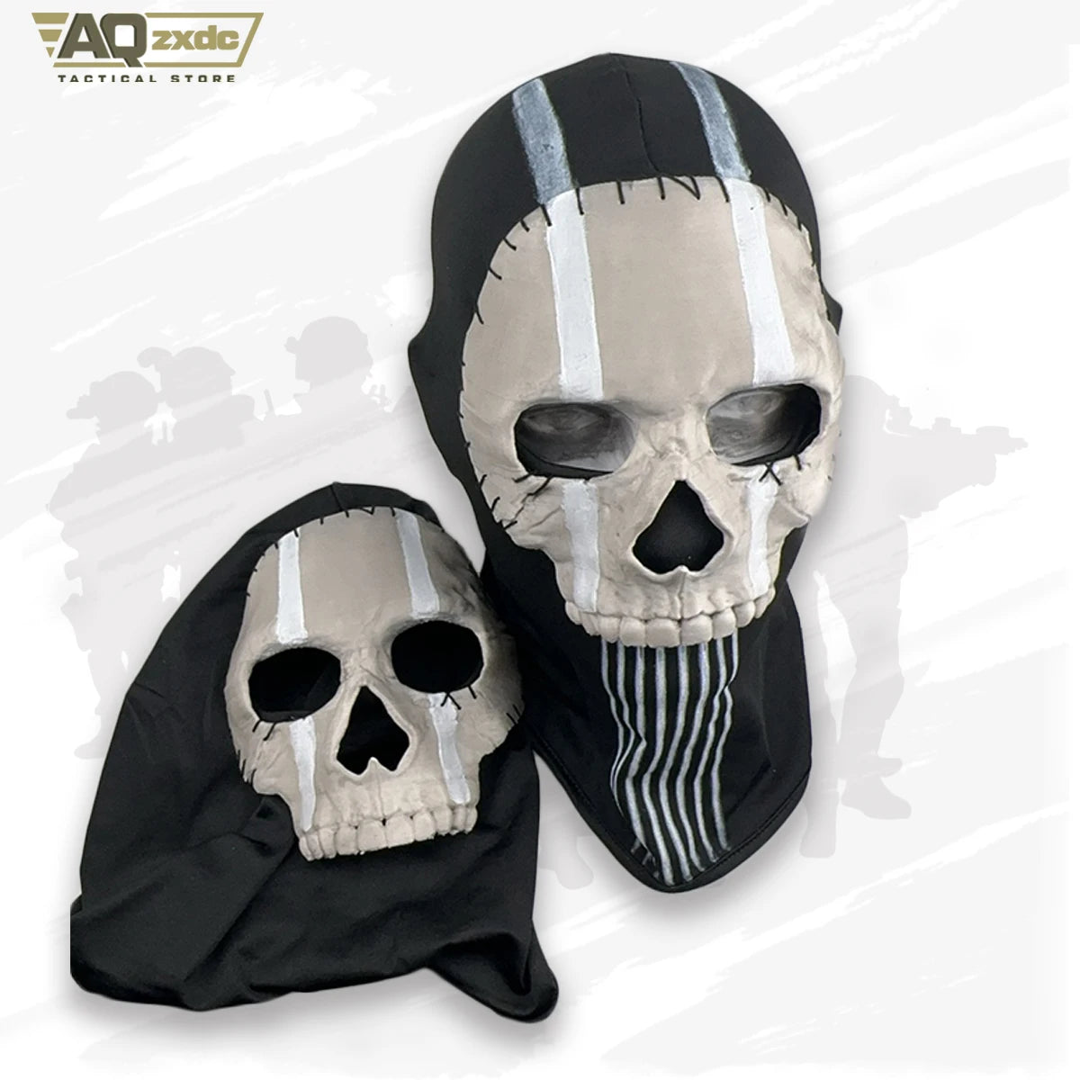 Airsoft Call of Duty 19 Cosplay Night Raid Ghost Helmet Set - Ghost Full face Mask & Includes headphones & Four-eye NVG Model