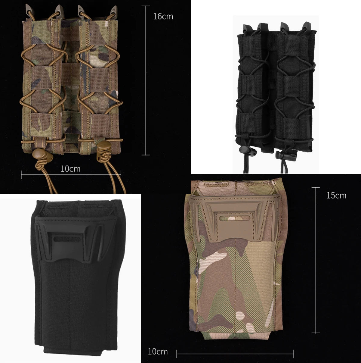 Tactical Military Left-handed Holster Belt Set with Double Mag Bag AR Mag pouch, Quick-Release Medical Bag, Folding Sundries Bag