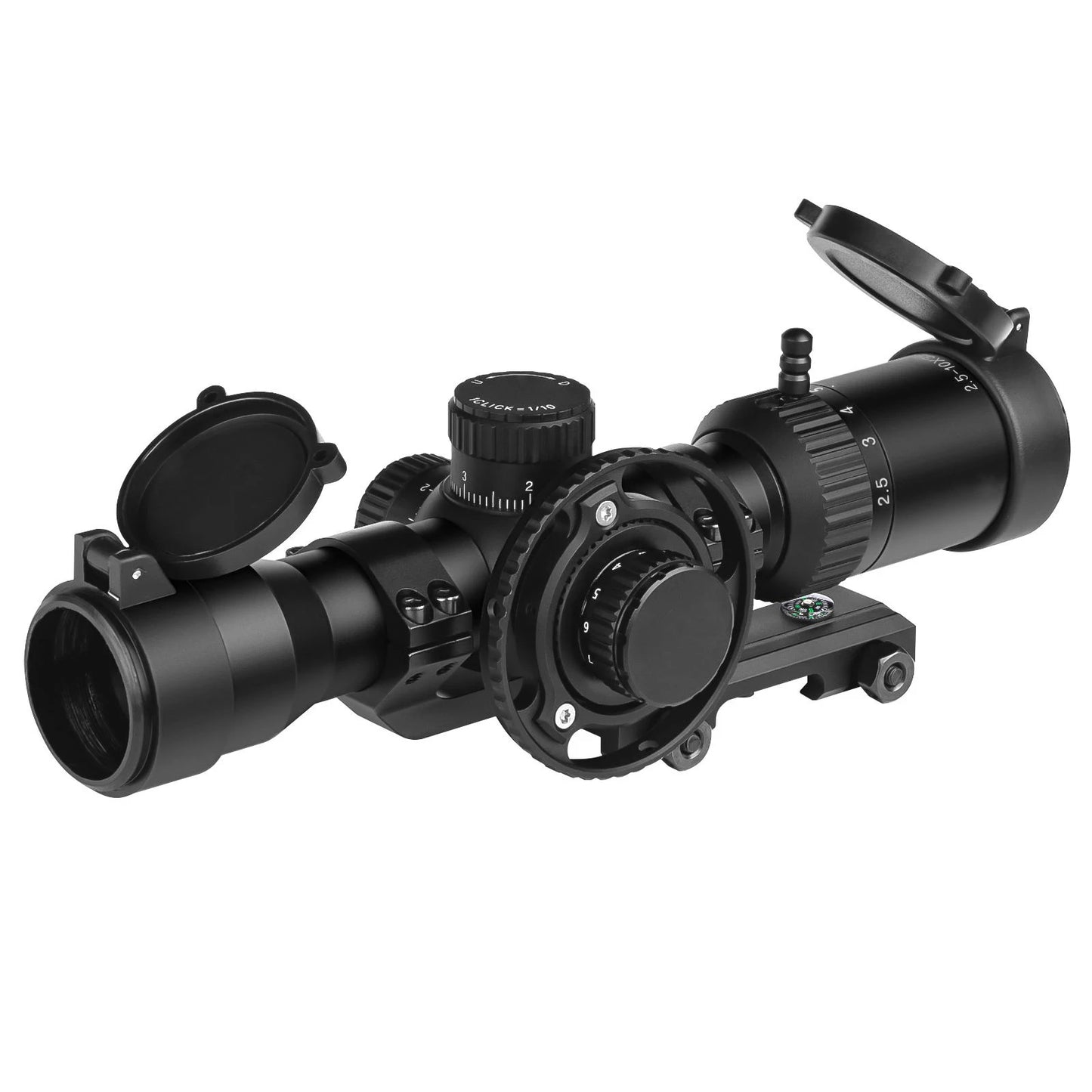 2.5-10X32 IR SF Compact Scope LPVO FMC 1/10 MIL Tactical Hunting Riflescope Lock Reset Sight Side Focus Illumina