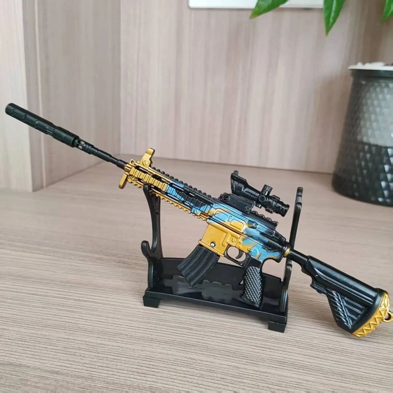 20cm M416 Rifle Model SCAR Alloy Toy Gun Toy Home Decoration Crafts CS Adult Tactics Desktop Ornament Collection Gift for Boys