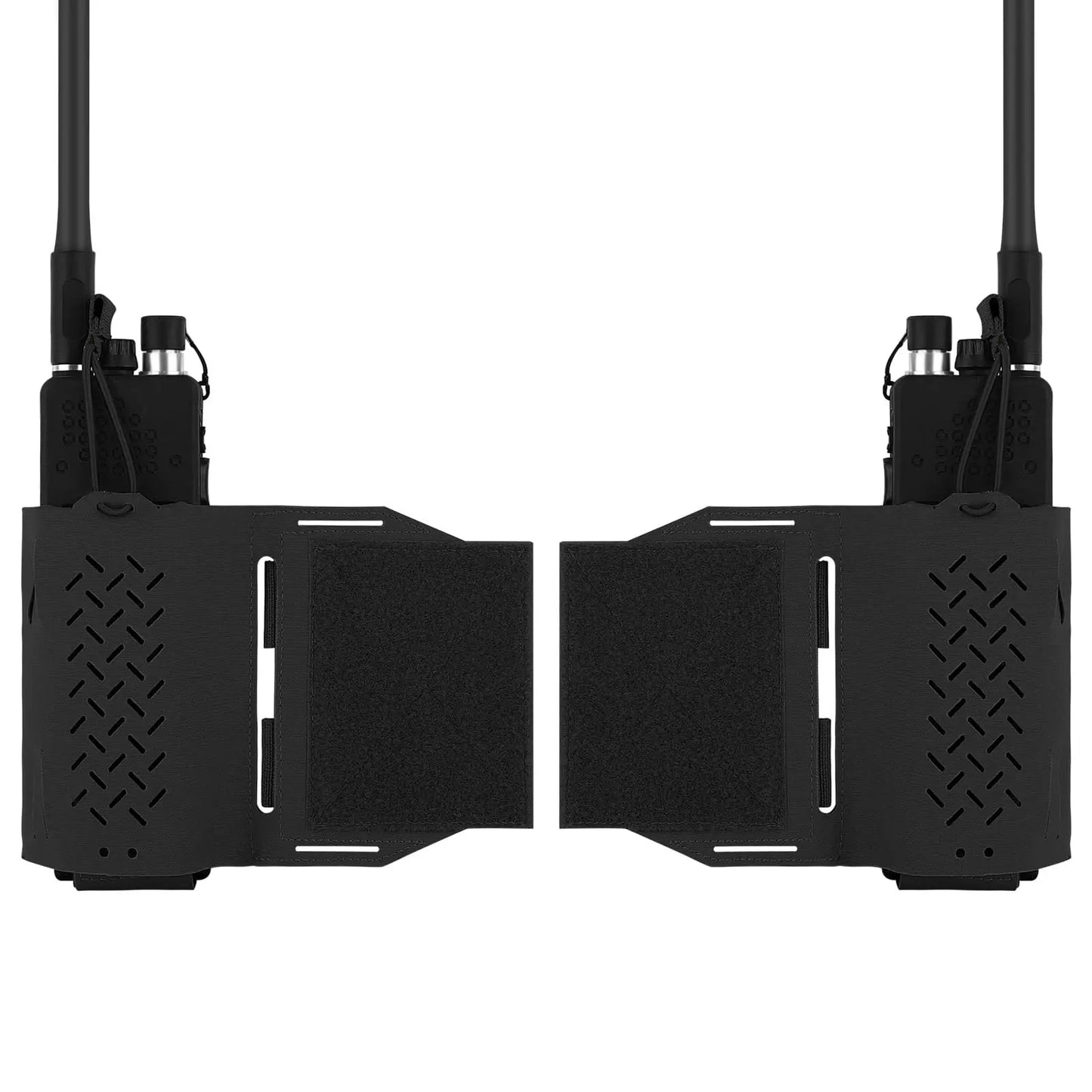 AQzxdc 2 Pcs Tactical Cummerbund Radio Pouch Magazine Holder Carrier Front Hook & Loop Quick Release