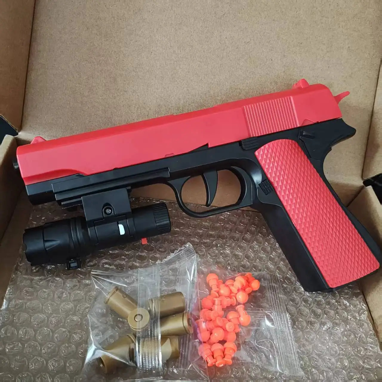 M1911 Shell Throwing Pistol Continuous Firing Airsoft Blowback Empty Hanging Toy Gun Outdoor CS Weapon for Boys Adult