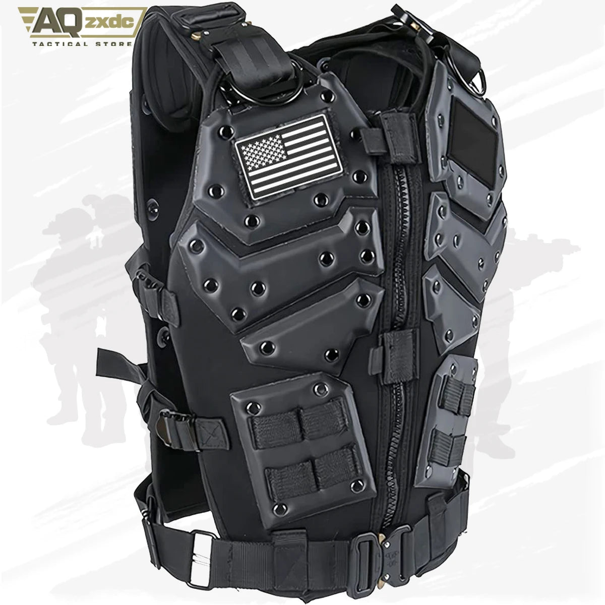Tactical Airsoft Vest Body Armour Vest Molle Chest Protector Adjustable for Paintball CS Game for Men Airsoft Vest