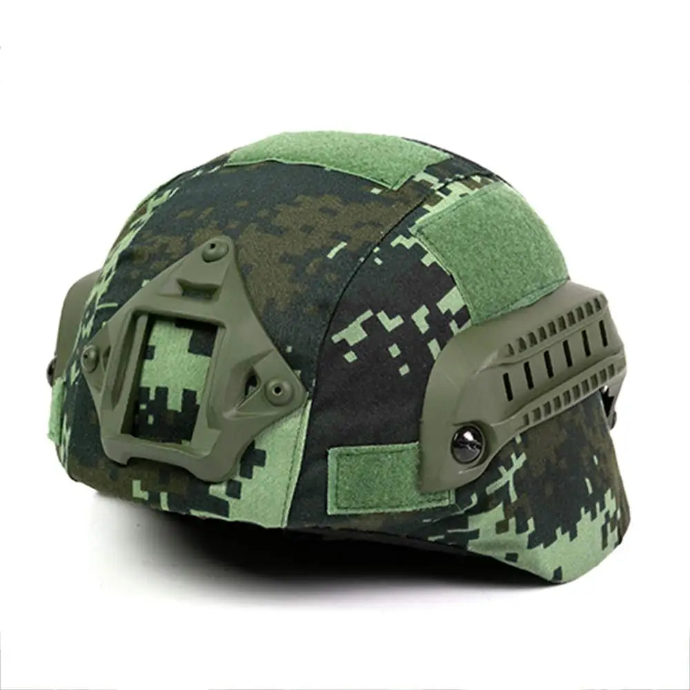 AQzxdc Combination of Tactical Fast Helmet MICH-2000 and Special Camouflage Cover, Paintball Hunting Helmet
