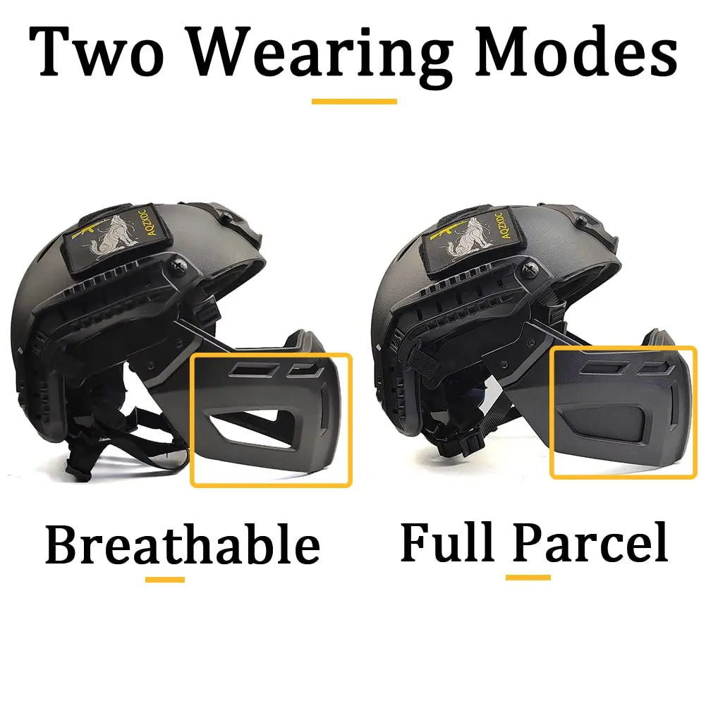 Airsoft Helmet with Goggles And Visor Set, Full-Wrap Military Paintball Protection Set, Visor 90°Adjustable, for Outdoor Hunting