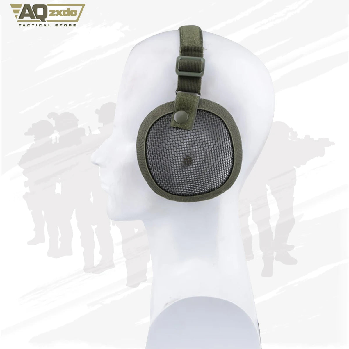 AQzxdc Tactical Airsoft Military Paintball Metal Mesh Side Cover with Ear Protection for Fast Helmet (Not Including Helmet)