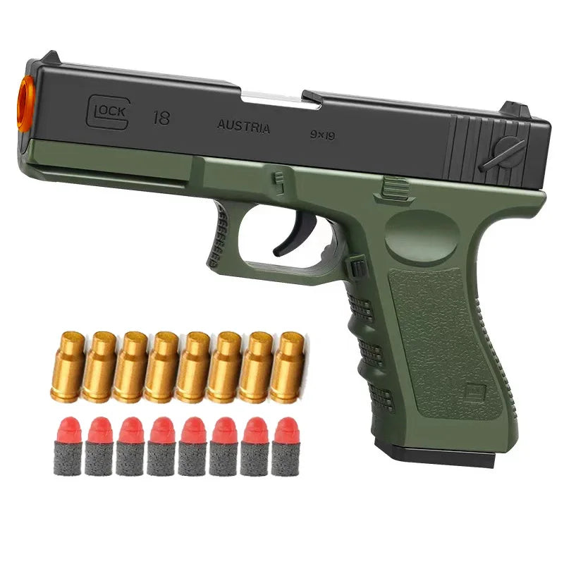 Black Toy Gun M1911 Shell Ejecting Pistol G17 Airsoft Empty Hanging Soft Bullet CS Weapon for Boys Gift
