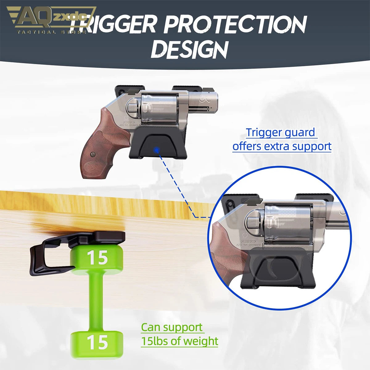 Concealed Gun Magnet Mount Magnetic Gun Mount Gun Holder, Vehicle Gun Holder with Magnet for Revolver, Shotgun, Rifle and Pistol