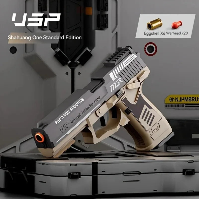 USP Throwing Shell Toy Gun Soft Bullet Airsoft Launcher Outdoor Sports CS Game Weapon Pistol Shooter Weapon for Children Gift