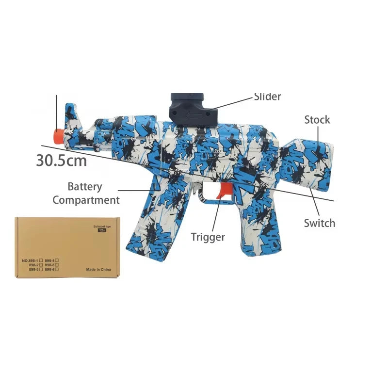 AK47 electric high-speed continuous shooting graffiti boy outdoor crystal toy gun