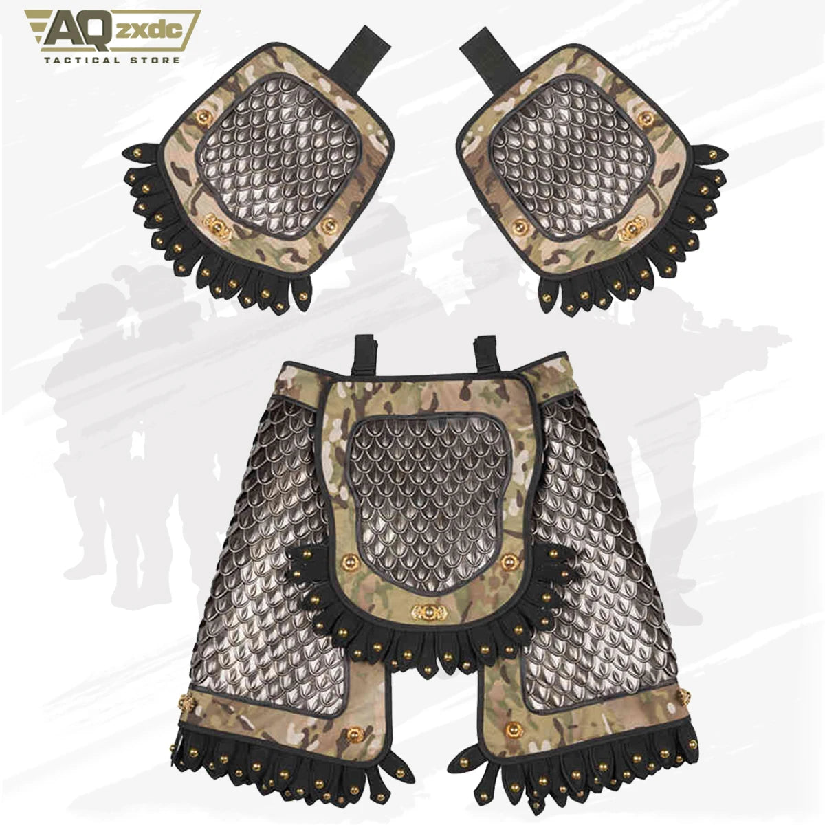 6 in 1 Tactical Gear Shoulder Armor And Crotch Protection+Skirts Wai Tactical Vest Universal Chinese Style Shoulder Armor
