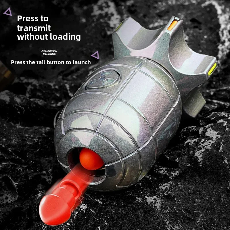 One-Button Eject Shell Spinner Children Fidget Stress Relief Gadget Hand Spinner Unique Gifts for Boys Shooting Toy