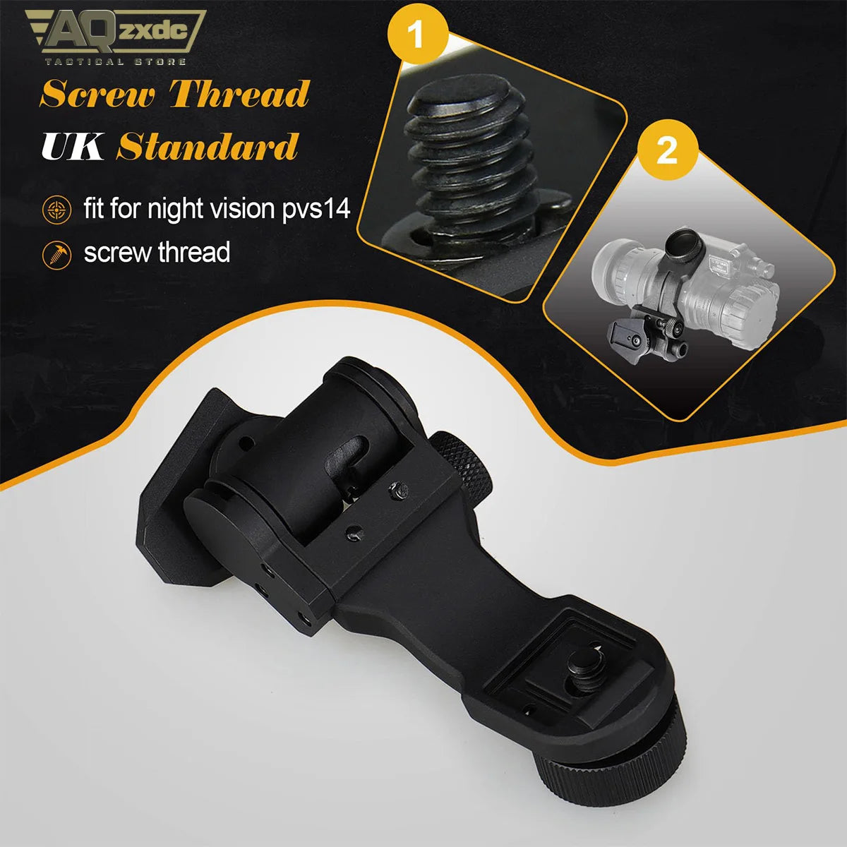 AQzxdc L4 G24 Mount and NVG J-ARM Adapter Fit for Helmet Adapter for Night Vision PVS-14 for Hunting (UK Standard Screw)