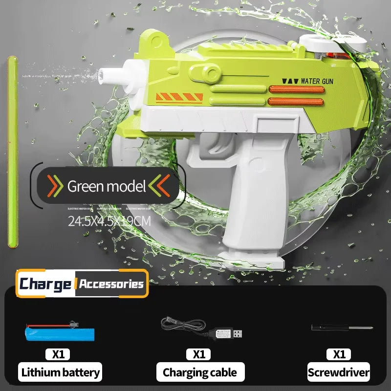 UZI P90 Electric Water Gun Pistol Summer Outdoor Pool Water Gun Continuous Firing Water Fights for Adults Kids