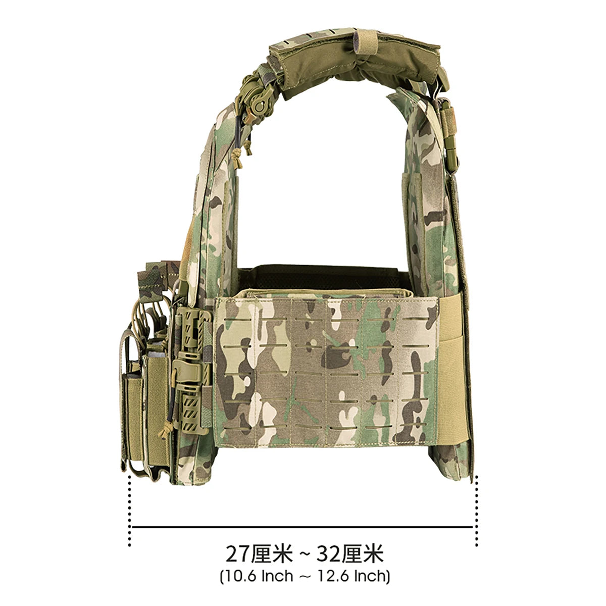 Tactical Plate Carrier Vest with Quick Release Function, with Mag Pouch 2.0 Lightweight Airsoft Vest Quick Release Equipment