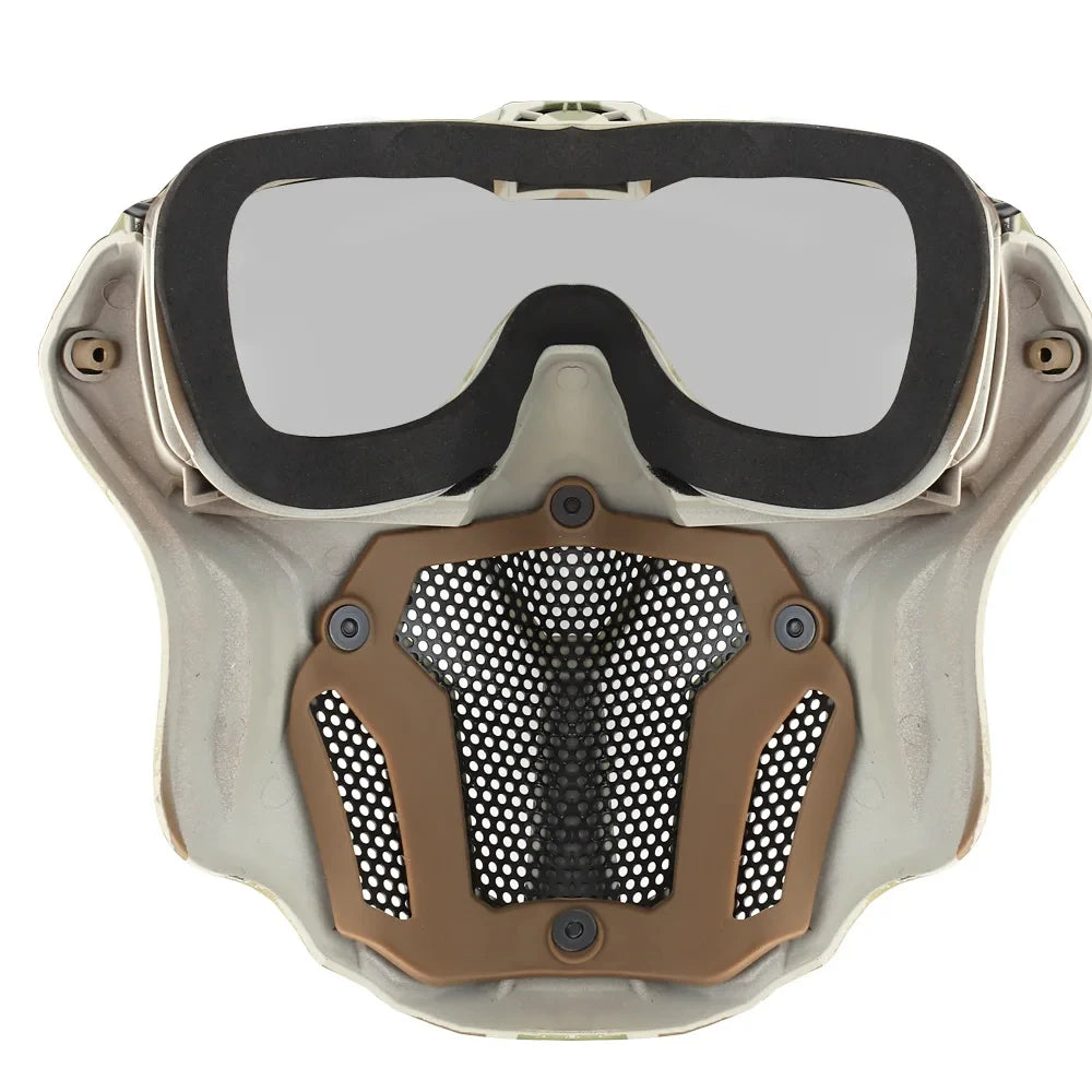 AQzxdc Tactical Airsoft Paintball Face Mask With Fan Breathable Anti-fog Full Face Mask Hunting Shooting Militar Protective Mask