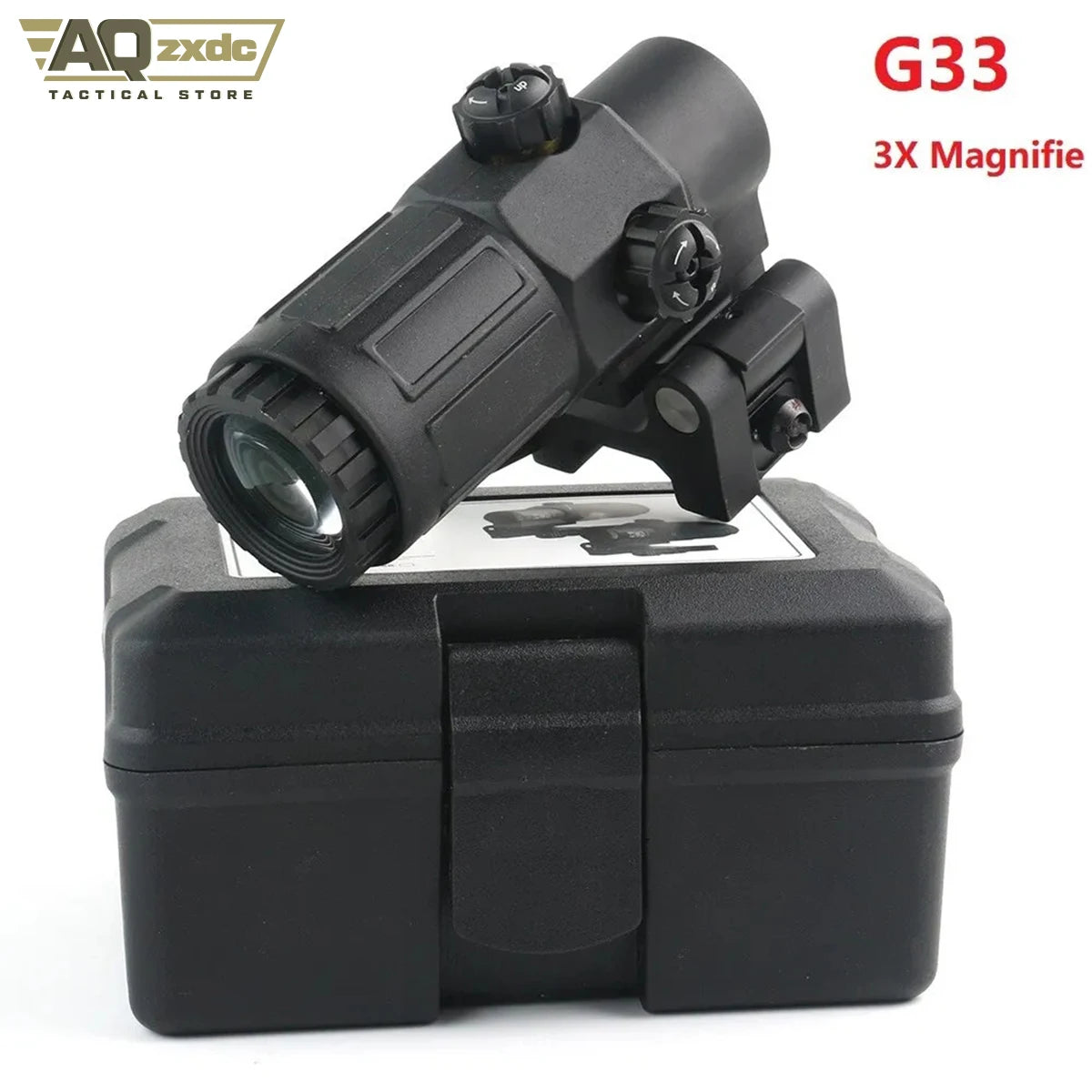 Hunting G33 Holographic Sight 3X Magnifier, w/Switch to Side Quick Detachable QD Mount for 558 Reflex Sight