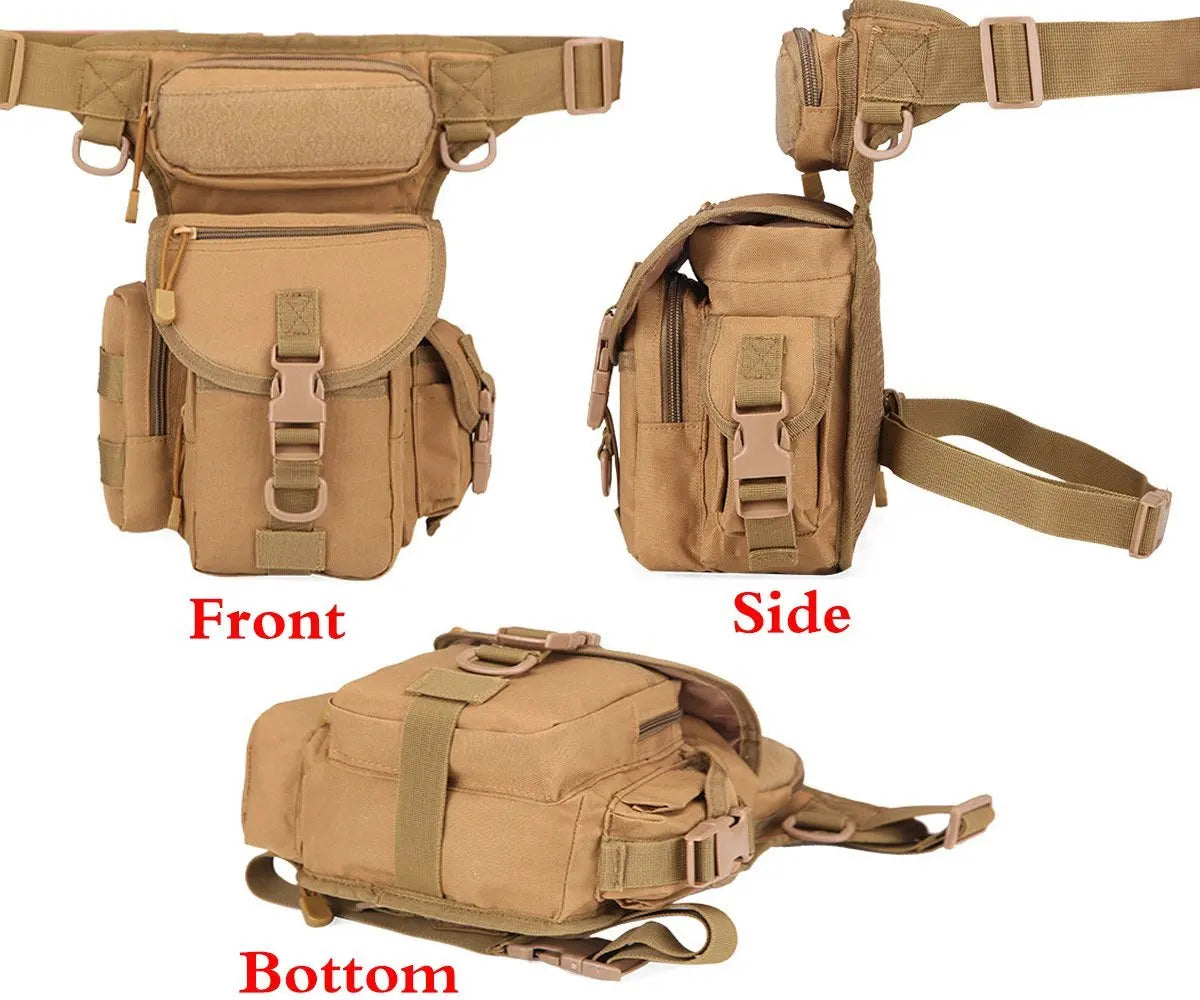 AQzxdc Multi-Purpose Hiking Waist Fanny Pack Tactical Military Drop Leg Bag Running Backpack Outdoors Cycling Pouch Shoulder Bag