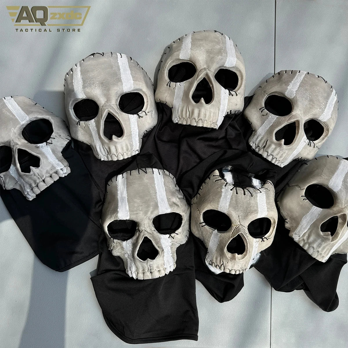 AQzxdc Call of Duty 16 Scary Mask, Classic Skeleton Ghost Chin Mask Ghost Scary Headgear for COD Warzone Cosplay Airsoft Mask
