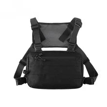 Tactical Chest Rig Molle Chest Rig Bag Chest Rig Airsoft, Radio Chest Harness Holder Holster Vest for Two Way Radio Walkie Talki