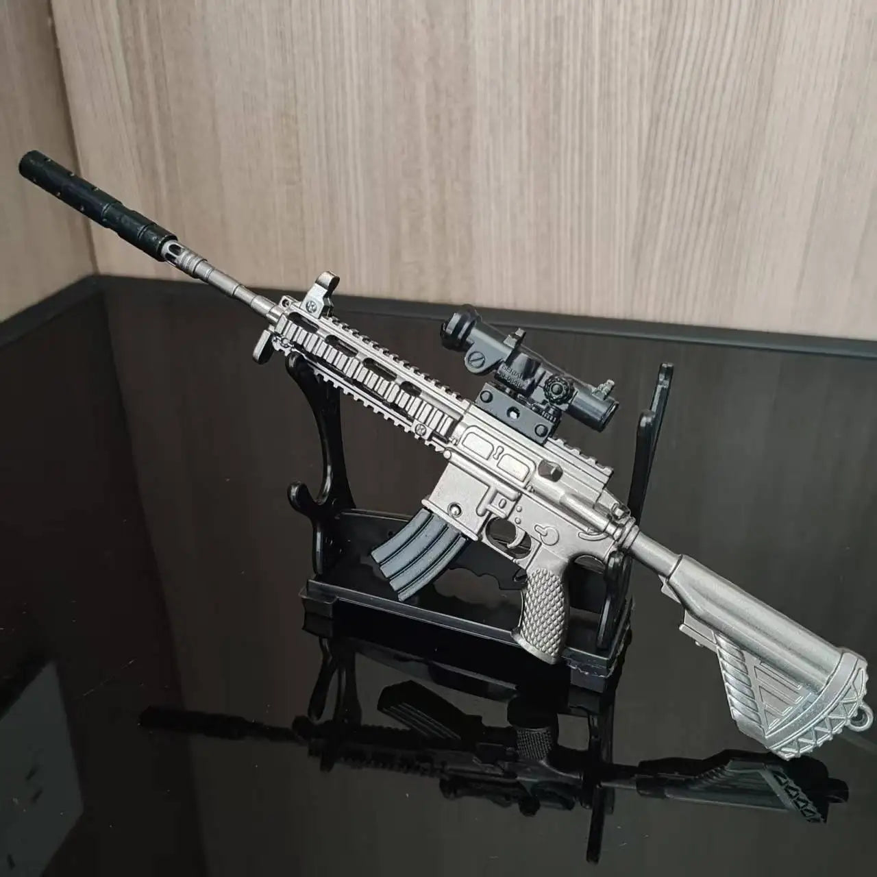 20cm M416 Rifle Model SCAR Alloy Toy Gun Toy Home Decoration Crafts CS Adult Tactics Desktop Ornament Collection Gift for Boys