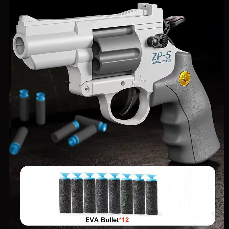 ZP5 Revolver Pistol Manual Soft Dart Bullet Launcher Toy Gun Weapon Outdoor Airsoft Shooter Pistola For Boys Birthday Gift