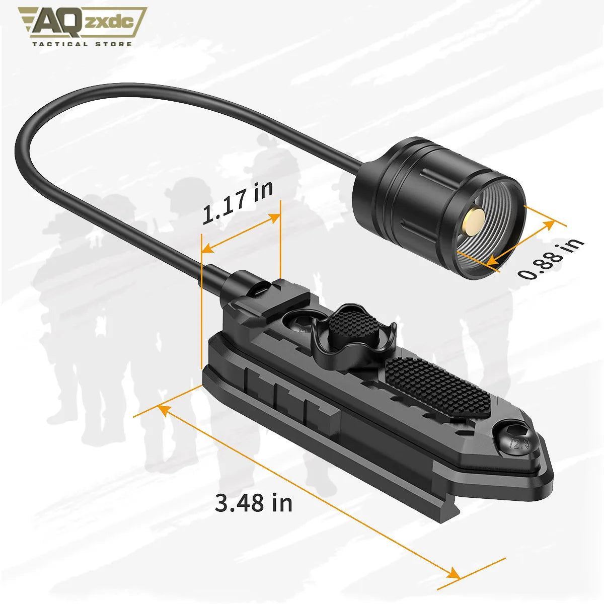 Tactical Flashlight PS-30 Pressure Switch 3 Modes - High/Low/Strobe for FL Series Compatible with Mlok and Picatinny Rail System