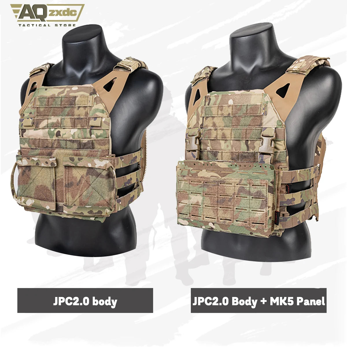 AQzxdc Tactical JPC2.0 Lightweight Tactical Vest with MK5 Panel Military Fan Vest Outdoor Sports Vest Airsoft Plate Carrier