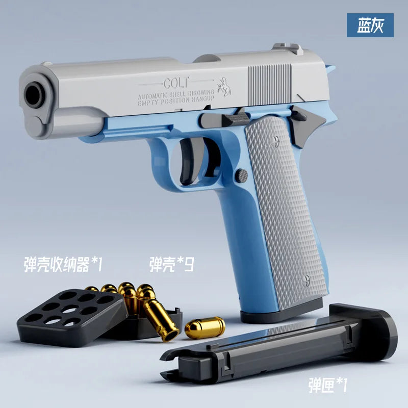 Shake sound explosion model 3D gravity radish gun non-launch decompression toy gun 1911 pistol model gift for boys and girls