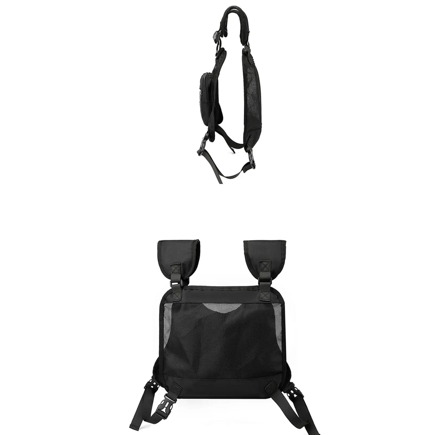 Outdoor Chest Bag, Running Backpack Vest with Phone Holder Pocket Extra Storage, Lightweight Water Resistant Chest Organizer