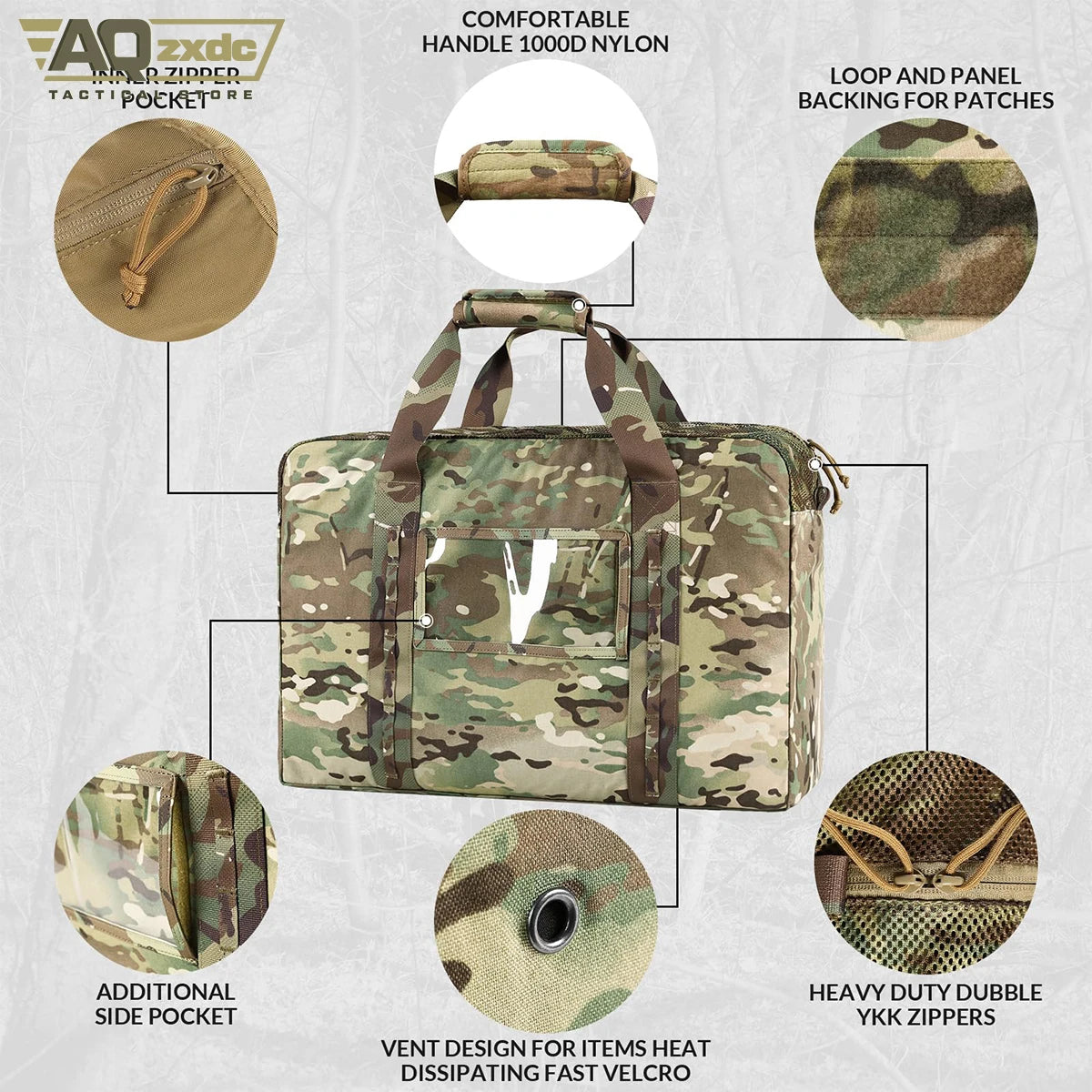 Airsoft Gear Duffle Bag 52L Heavy Duty Extra Large Duffle Bag PTG Backpack Outdoor Camping Large Storage Bag Tactical Travel Bag