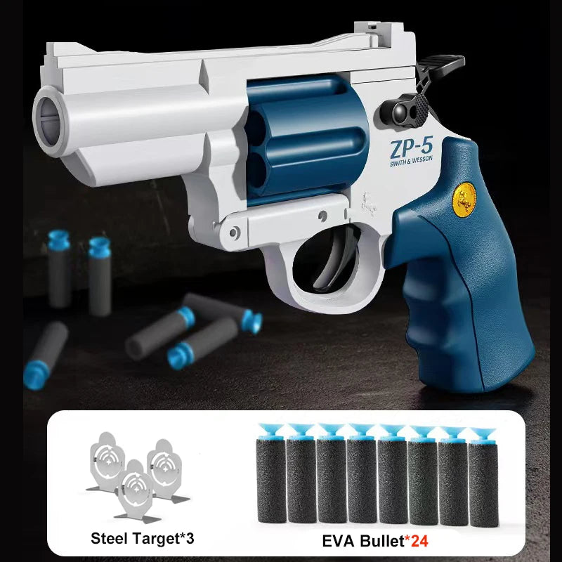 ZP5 Revolver Pistol Manual Soft Dart Bullet Launcher Toy Gun Weapon Outdoor Airsoft Shooter Pistola For Boys Birthday Gift