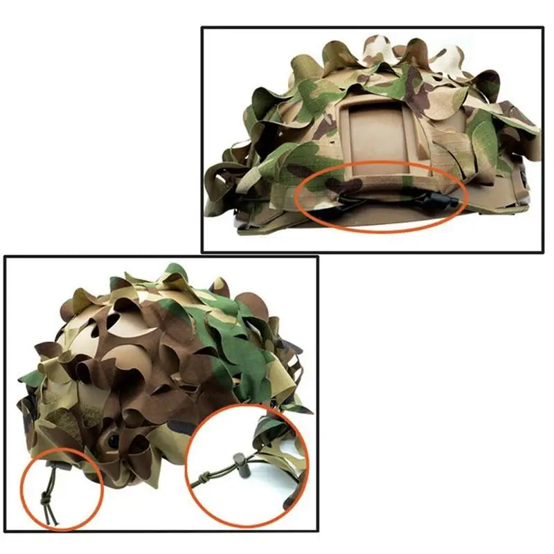 Multicam FAST Helmet Cover, Lightweight Laser Cutting Helmet Scrim Camouflage Net Cover, for Airsoft Paintball Hunting