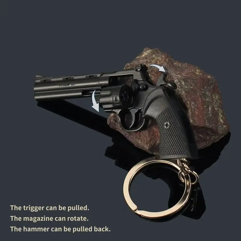 1:3 Miniature Revolver Pistol Desert Eagle Model Detachable Alloy Toy Gun Keychain Pendant Ornaments For Adult Boys Gift