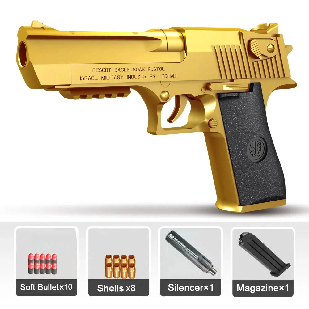 Shell Ejection Desert eagle Pistol Airsoft Blaster Gun Soft Bullet Toy Gun CS Shooting Weapons for Kids