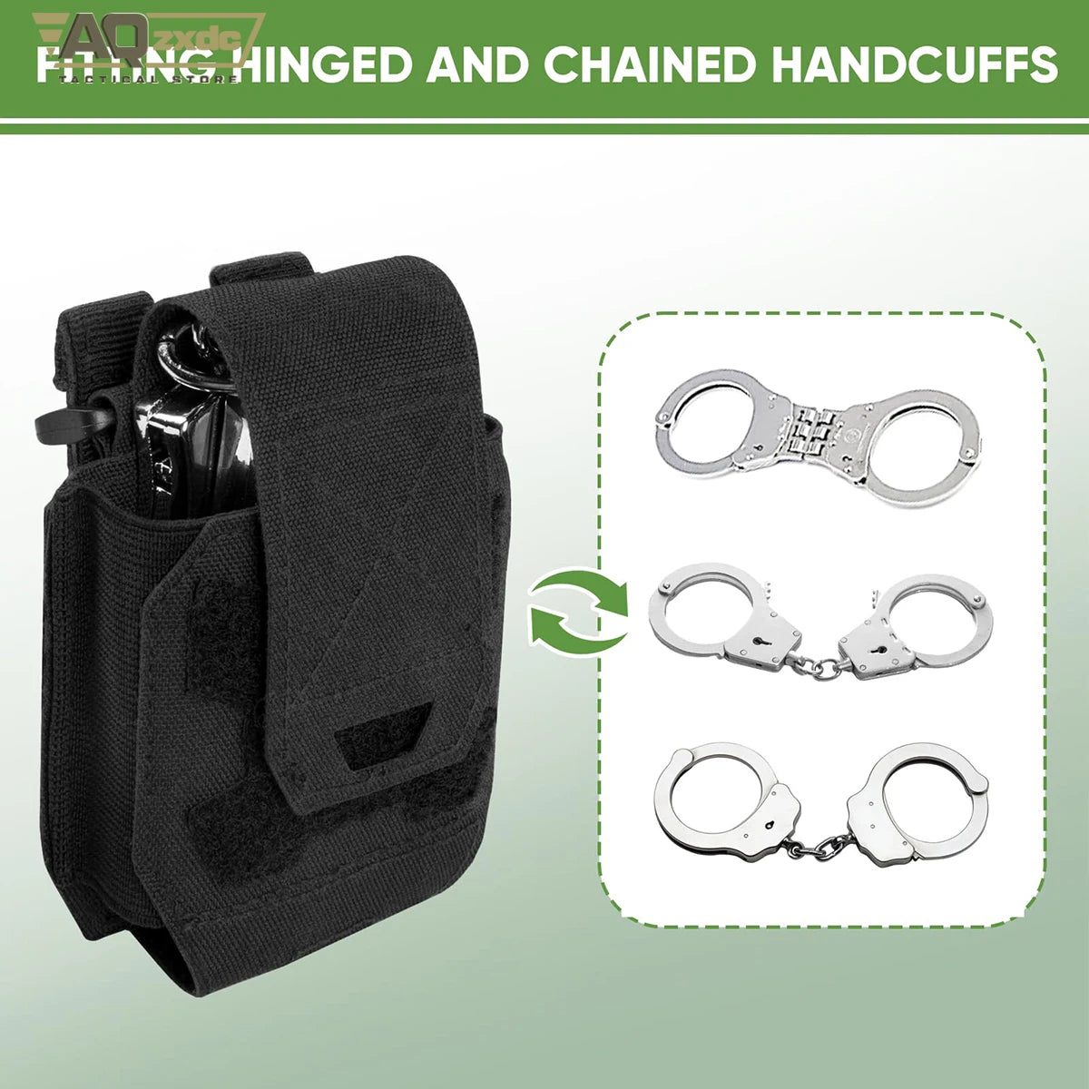 AQzxdc Police Handcuff Holster, MOLLE Handcuff Case fits Multiple Cuff, Handcuff Pouch for Duty Belt Tactical Vest Quick Release
