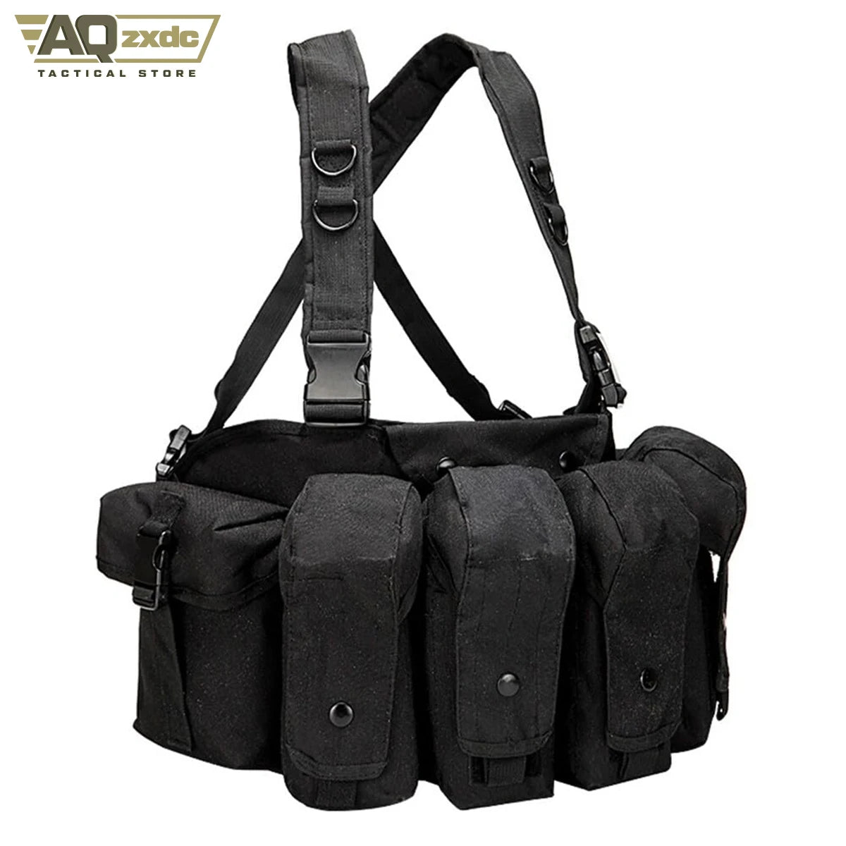 AQzxdc Outdoor Tactical Vest Lightweight Quick Release Combat Training Tactical Chest Hanger Tactical Magazine Bag for Hunting